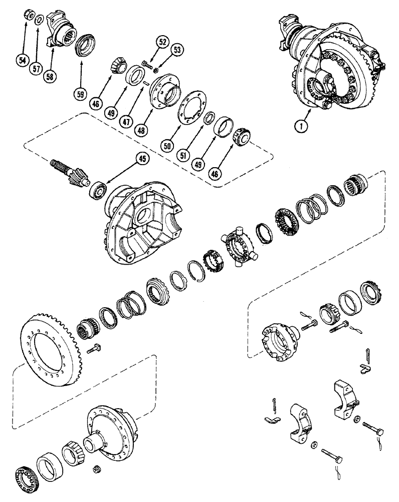 Схема запчастей Case IH 4694 - (6-216) - FRONT AXLE DIFFERENTIAL AND CARRIER, NO SPIN DIFFERENTIAL, PRIOR TO AXLE S/N 13015953 (CONTD) (06) - POWER TRAIN