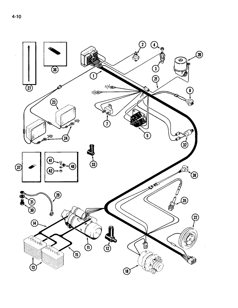 Схема запчастей Case IH 3394 - (4-10) - ENGINE HARNESS, P.I.N. 9944363 AND AFTER (04) - ELECTRICAL SYSTEMS