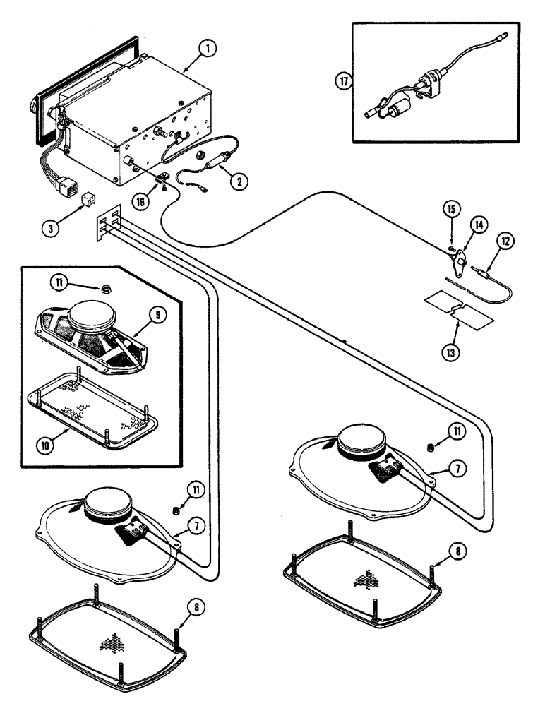 Схема запчастей Case IH 2390 - (9-402) - CAB, RADIO AND SPEAKERS (09) - CHASSIS/ATTACHMENTS