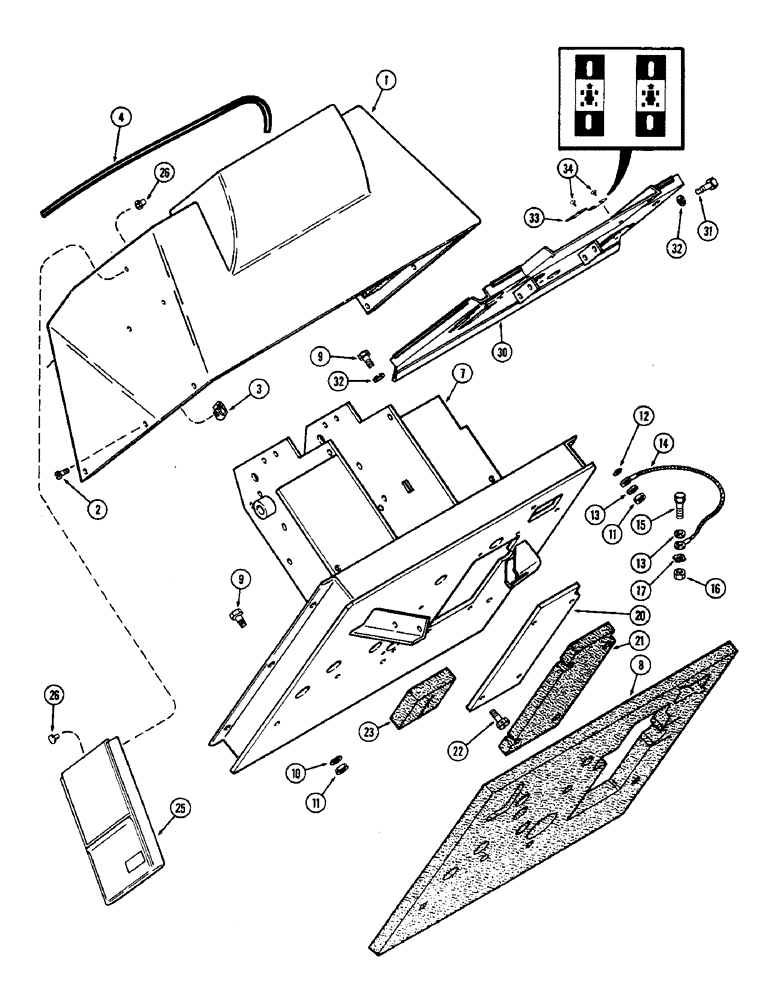 Схема запчастей Case IH 2870 - (332) - COCKPIT AND FIREWALL, USED P.I.N. 8825418 AND AFTER (09) - CHASSIS/ATTACHMENTS