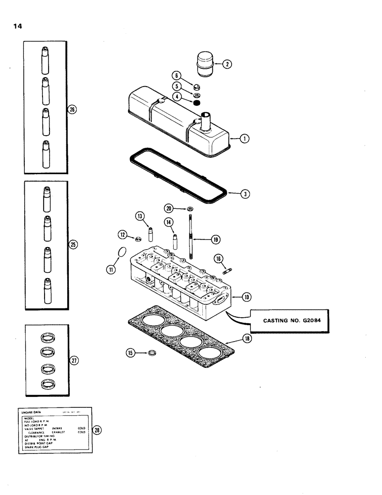 Схема запчастей Case IH 201 - (14) - CYLINDER HEAD AND COVER 