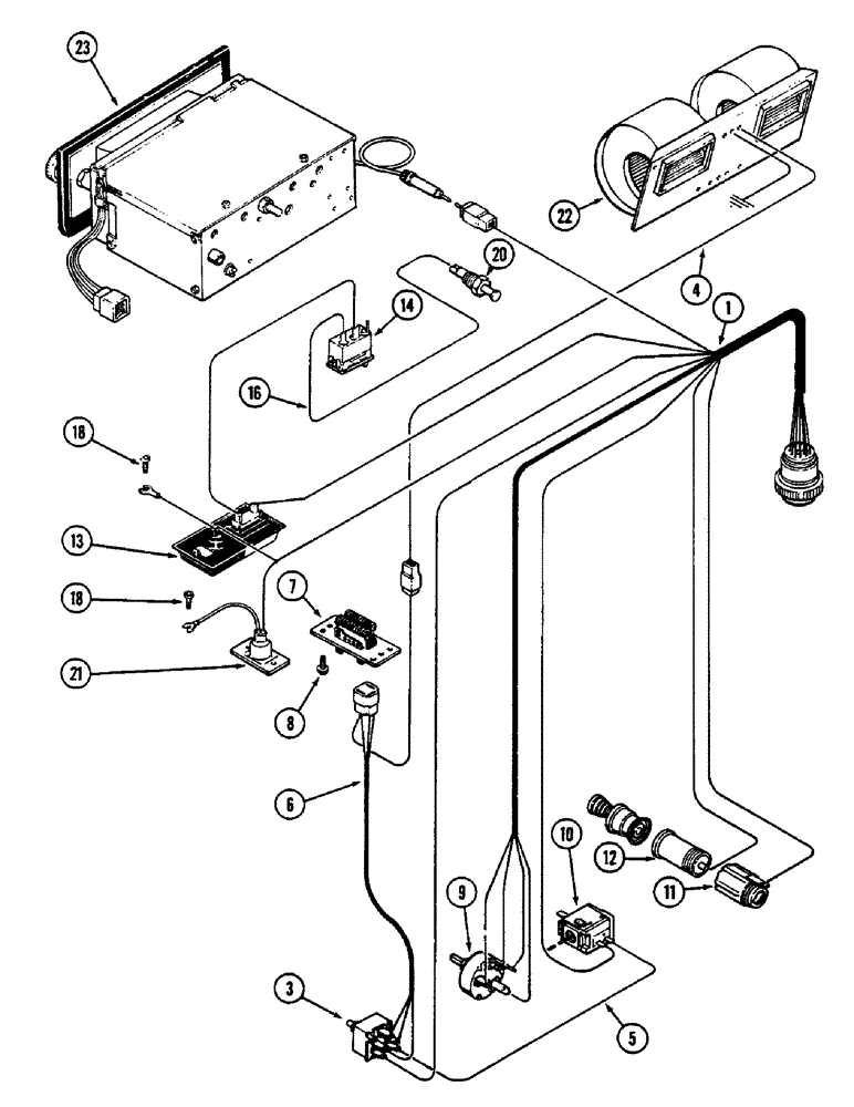 Схема запчастей Case IH 2390 - (4-099A) - CAB HEADLINER WIRING, CAB SERIAL NO. 12050251 AND AFTER (04) - ELECTRICAL SYSTEMS