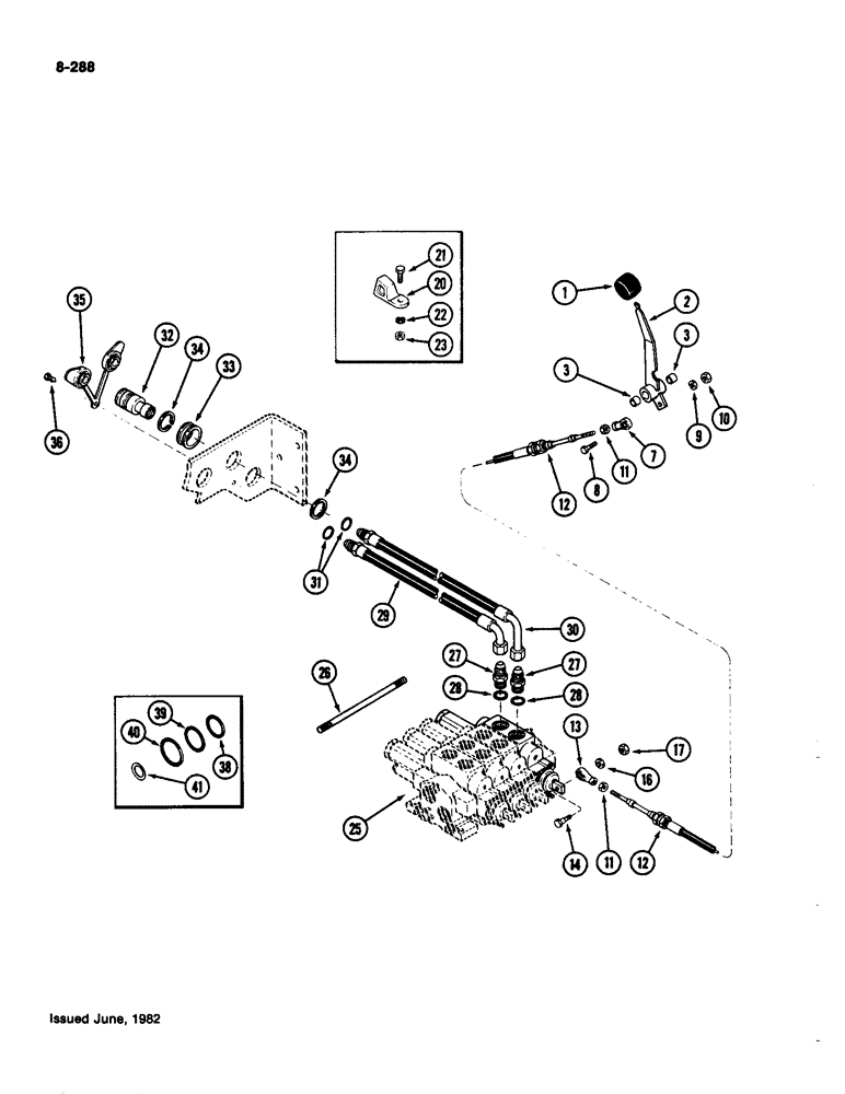 Схема запчастей Case IH 4490 - (8-288) - REMOTE HYDRAULIC ATTACHMENT, FOURTH CIRCUIT, PRIOR TO P.I.N. 8860450 (08) - HYDRAULICS