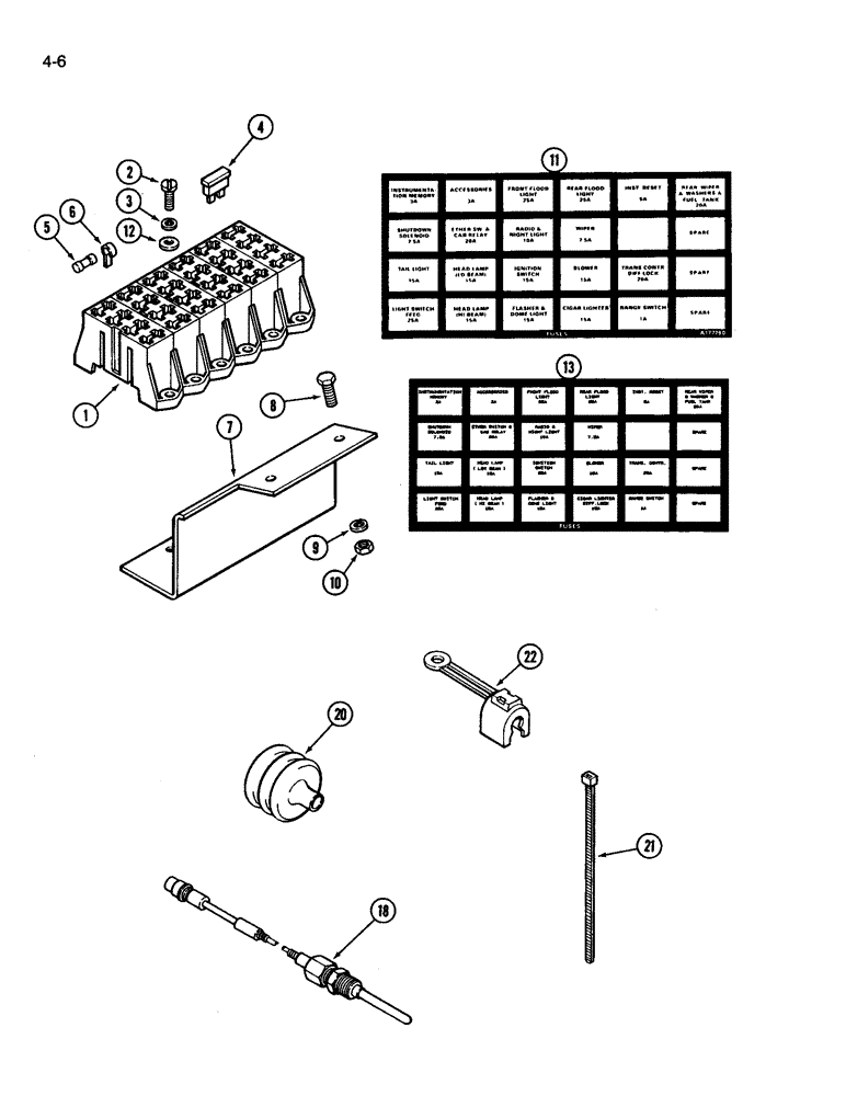 Схема запчастей Case IH 3394 - (4-06) - FUSES AND FUSE HOLDER (04) - ELECTRICAL SYSTEMS