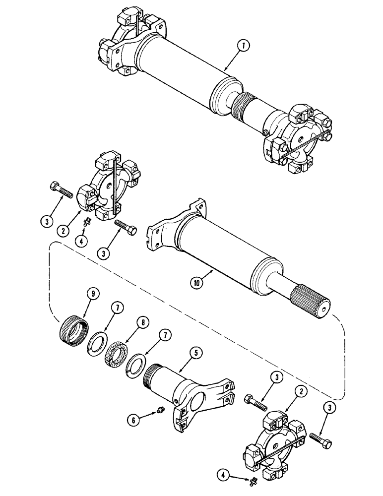 Схема запчастей Case IH 4890 - (6-216) - REAR AXLE DRIVE SHAFT (06) - POWER TRAIN