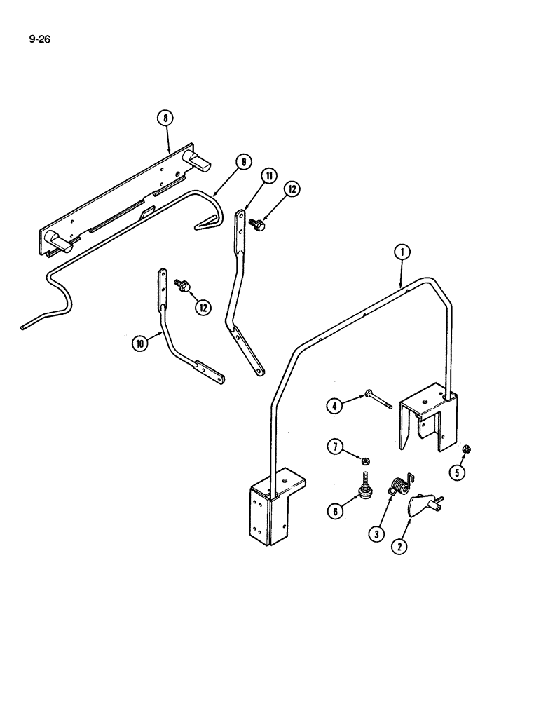 Схема запчастей Case IH 3394 - (9-026) - HOOD LATCH KIT, TRACTORS WITH LOADER (09) - CHASSIS/ATTACHMENTS