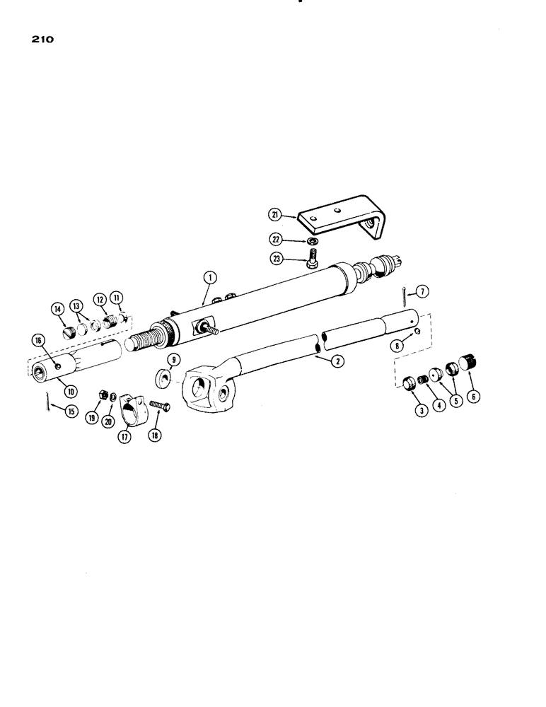 Схема запчастей Case IH 830-SERIES - (210) - POWER STEERING CYLINDER AND DRAG LINK, MONROE CYLINDER (05) - STEERING