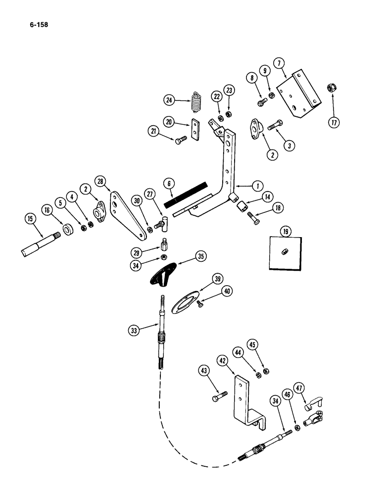 Схема запчастей Case IH 4994 - (6-158) - INCHING PEDAL AND LINKAGE (06) - POWER TRAIN