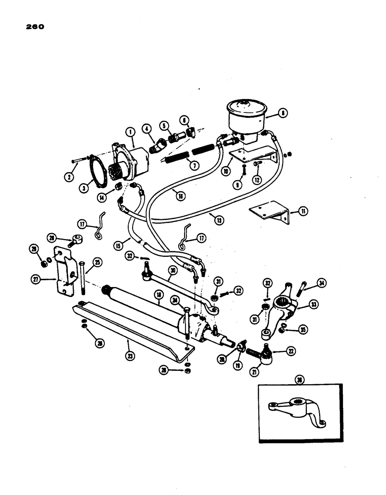 Схема запчастей Case IH 530 - (260) - UTILITY TRACTOR WITH LOADER, PRIOR TO S/N 82628000, POWER STEERING (05) - STEERING