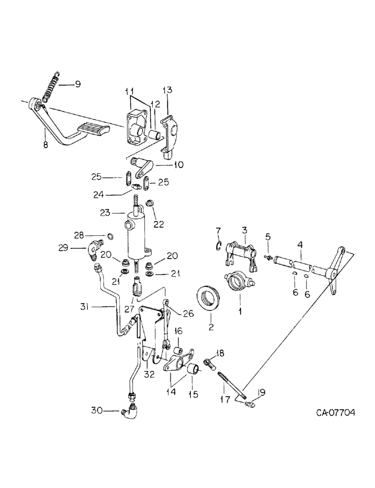 Схема запчастей Case IH 3088 - (07-03) - DRIVE TRAIN, CLUTCH CONTROLS AND CONNECTIONS (04) - Drive Train