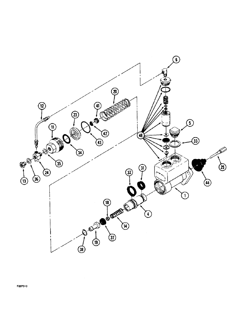 Схема запчастей Case IH 9270 - (7-010) - MASTER CYLINDER ASSEMBLY DUAL STAGE (07) - BRAKES