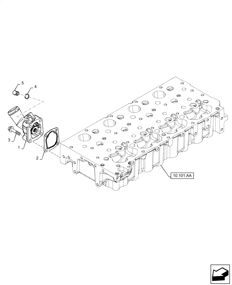 Схема запчастей Case IH F5CE5454B A005 - (10.400.BC) - THERMOSTAT (10) - ENGINE