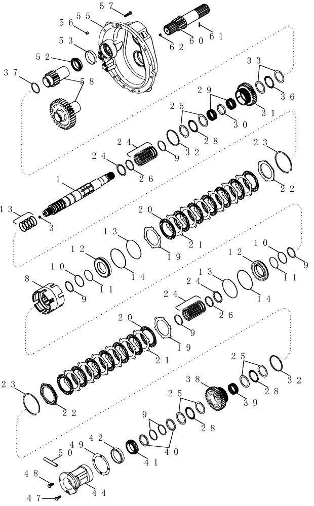 Схема запчастей Case IH MAGNUM 255 - (06-07) - SPEED TRANSMISSION - INPUT SHAFT WITH CREEP/19 SPEED OR 50 KPH TRANSMISSION (06) - POWER TRAIN