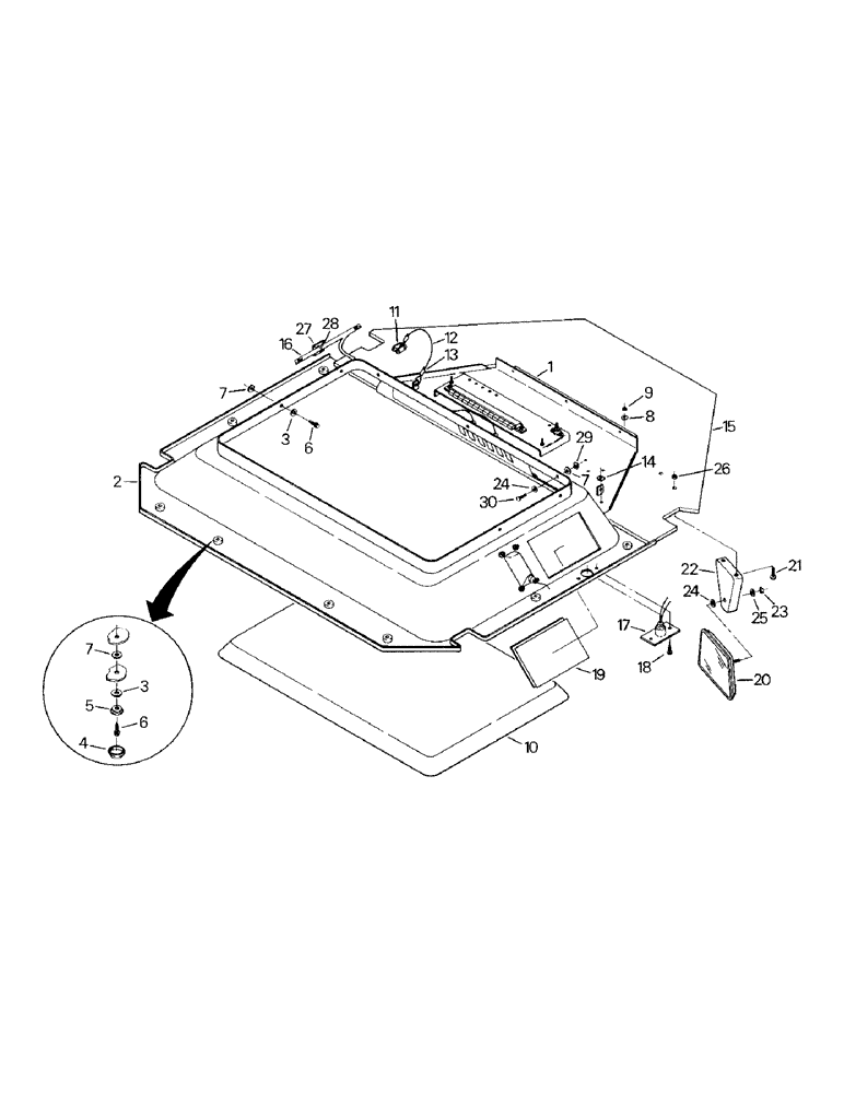 Схема запчастей Case IH STEIGER - (01-06) - OVERHEAD ASSEMBLY (10) - CAB