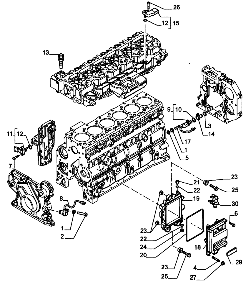 Схема запчастей Case IH SPX3320 - (03-042) - FUEL INJECTION SYSTEM - MODULE, ENGINE CONTROL (01) - ENGINE