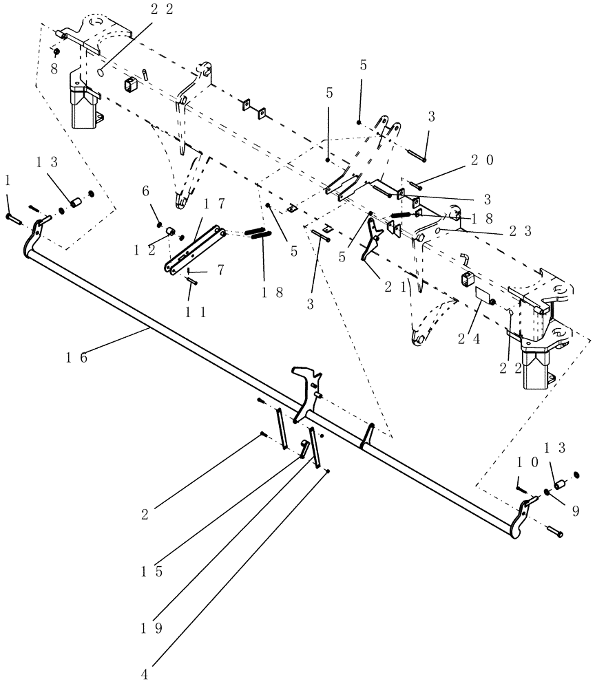 Схема запчастей Case IH ATX700 - (01.060.1) - LOCKSHAFT, CENTER SECTION COUPLER BSN Y8S003250 (12) - FRAME