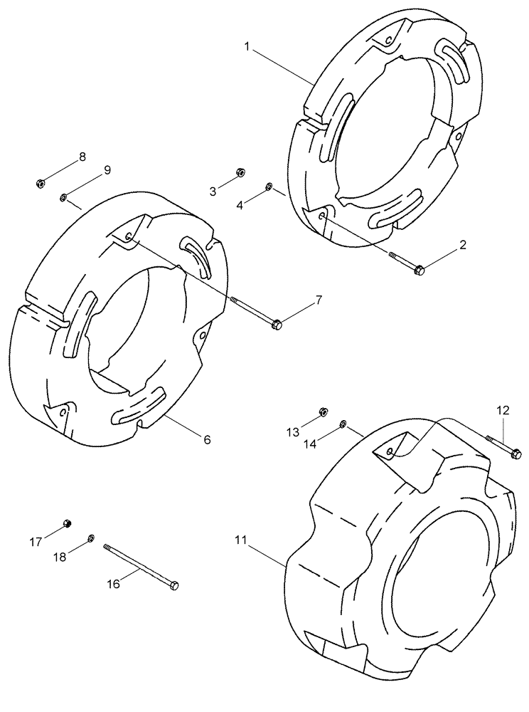 Схема запчастей Case IH MX230 - (06-57) - REAR WHEEL WEIGHTS (06) - POWER TRAIN