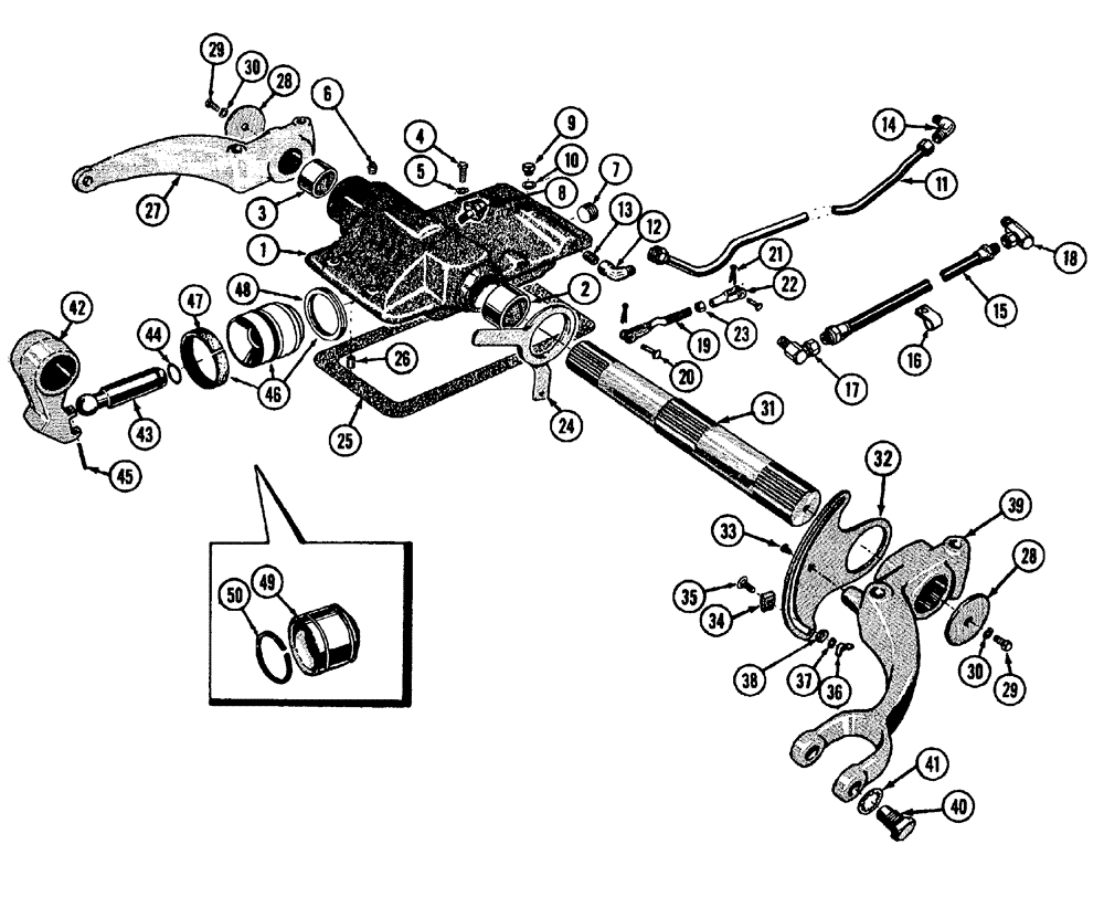 Схема запчастей Case IH 630 - (123) - EAGLE HITCH ROCKSHAFT AND HOUSING (08) - HYDRAULICS