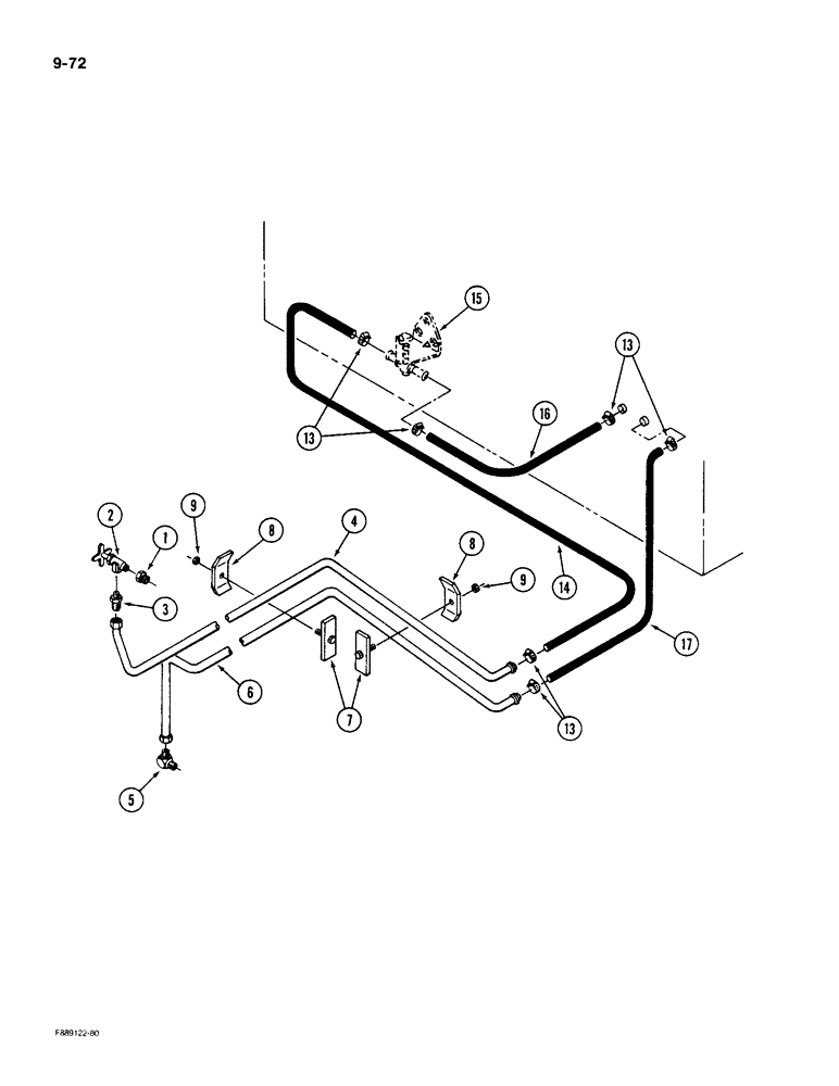 Схема запчастей Case IH 9190 - (9-72) - HEATER PLUMBING (09) - CHASSIS/ATTACHMENTS