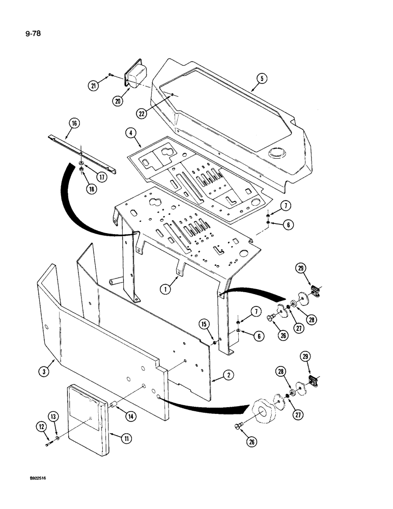 Схема запчастей Case IH 9260 - (9-078) - CAB CONTROL CONSOLE (09) - CHASSIS/ATTACHMENTS