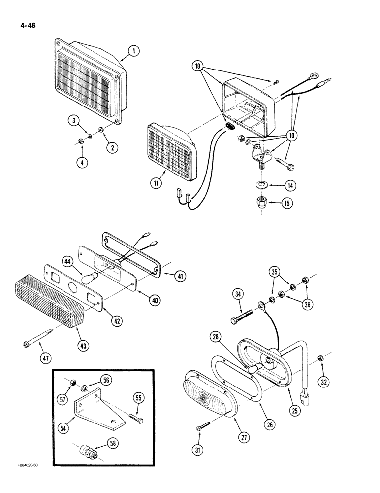 Схема запчастей Case IH STEIGER - (4-048) - HEAD LAMP ASSEMBLY (04) - ELECTRICAL SYSTEMS