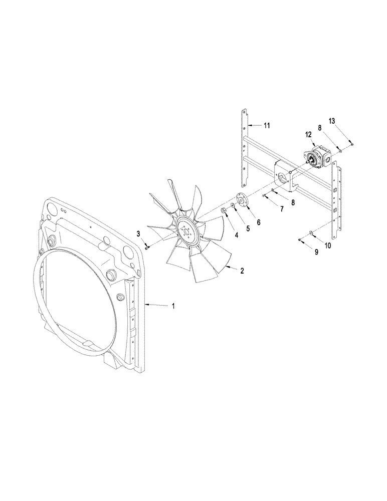 Схема запчастей Case IH STEIGER 485 - (02-06) - HYDRAULIC FAN DRIVE - MOUNTING (02) - ENGINE