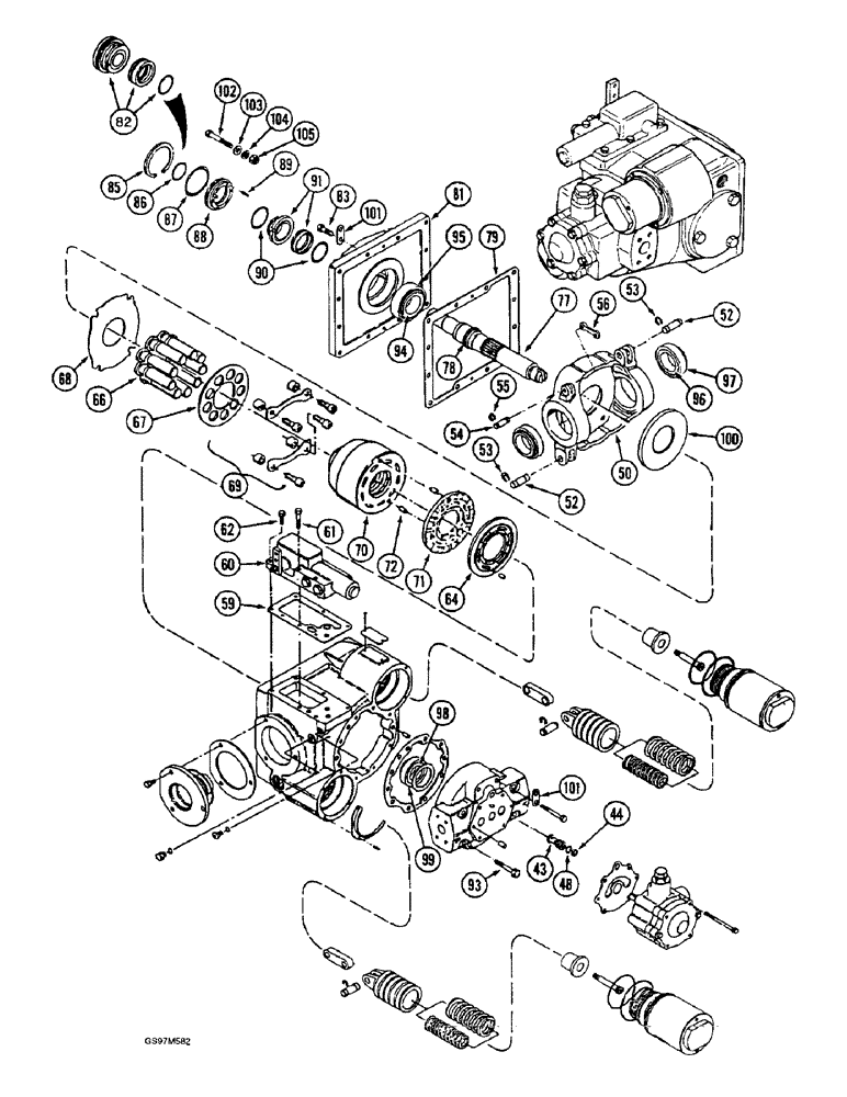 Схема запчастей Case IH 1660 - (6-22) - HYDROSTATIC PUMP, CORN AND GRAIN COMBINE, PRIOR TO P.I.N. JJC0041567 (CONTD) (03) - POWER TRAIN