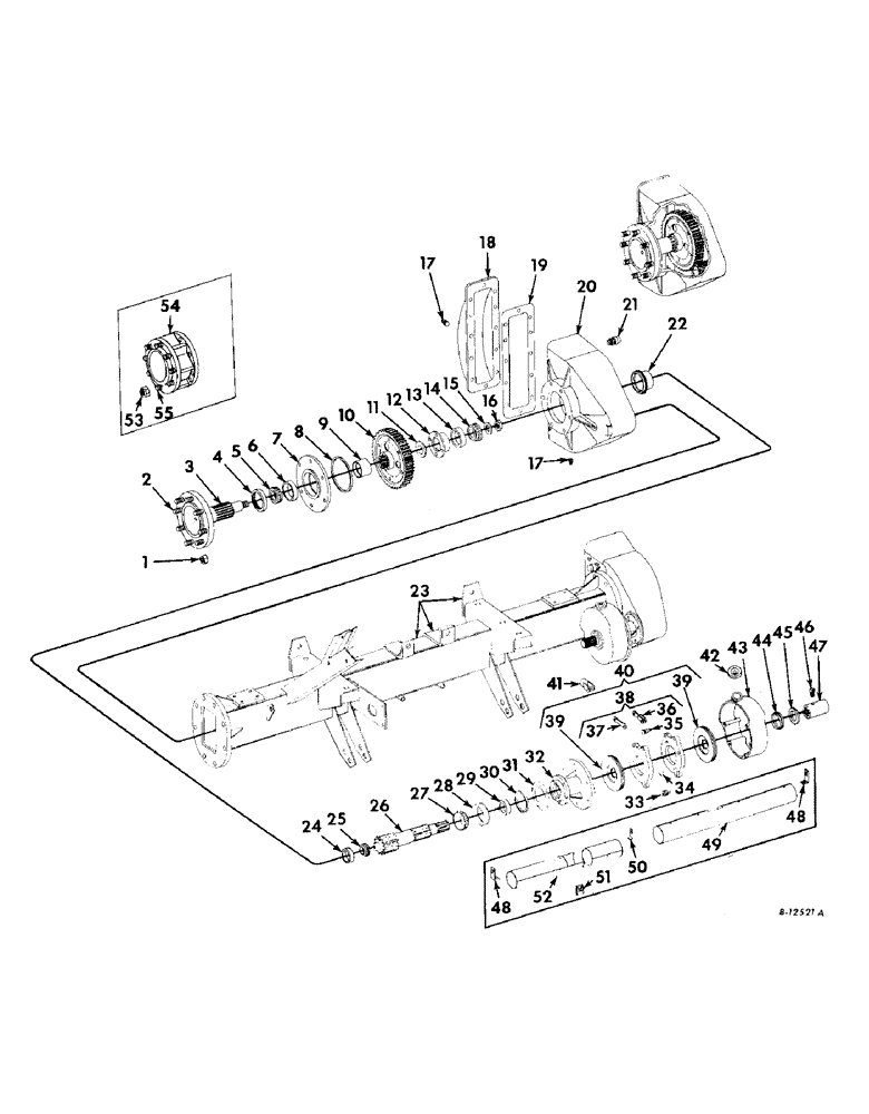 Схема запчастей Case IH 503 - (049) - AXLE TUBE, FINAL DRIVE AND WHEEL BRAKES (25) - FRONT AXLE SYSTEM