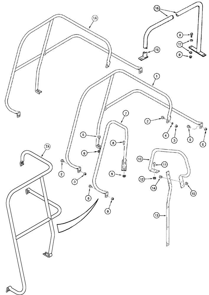 Схема запчастей Case IH 2388 - (09H-12) - HAND RAILS - DECK, SERVICE (12) - CHASSIS