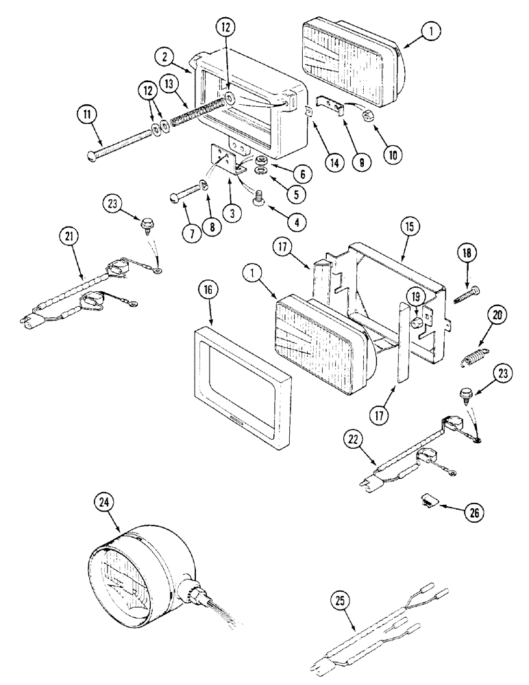 Схема запчастей Case IH 1294 - (4-68) - HEADLAMPS (04) - ELECTRICAL SYSTEMS