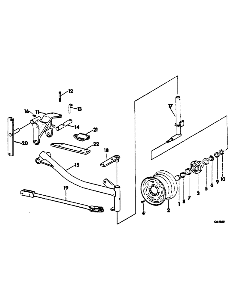 Схема запчастей Case IH 710 - (AP-22) - SINGLE PIVOT REAR WHEEL, FOR 3 TO 4, 4 TO 5 AND 5 FURROW NON-EXTENDABLE 