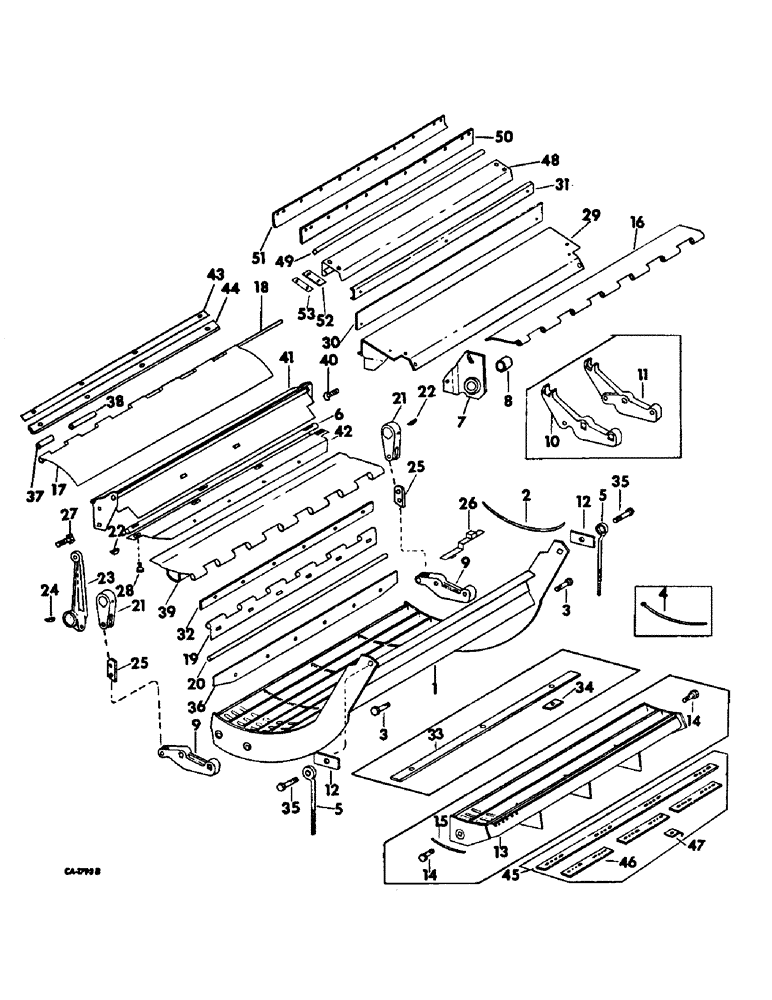 Схема запчастей Case IH 715 - (21-24) - THRESHING CYLINDER AND CONCAVE, CONCAVE AND RELATED PARTS, SER. NO. 3251 AND ABOVE (14) - THRESHING