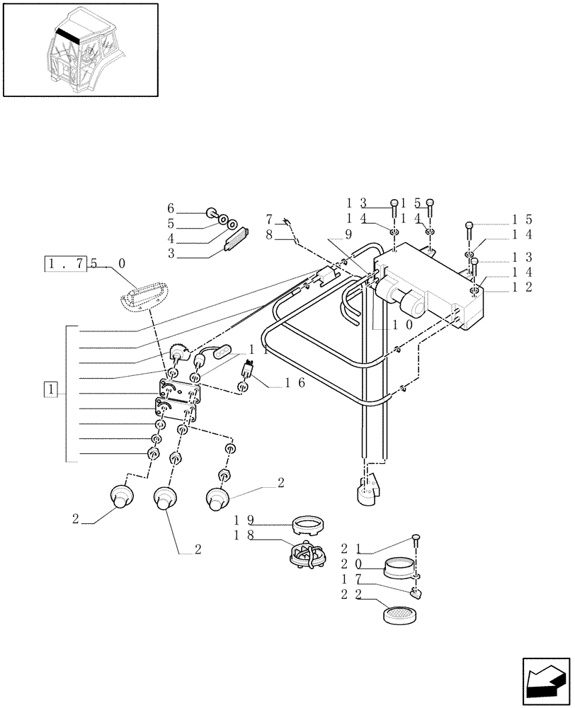 Схема запчастей Case IH JX65 - (1.94.2[03]) - (VAR.641-958) AIR CONDITIONING - AIR CONDITIONER (10) - OPERATORS PLATFORM/CAB