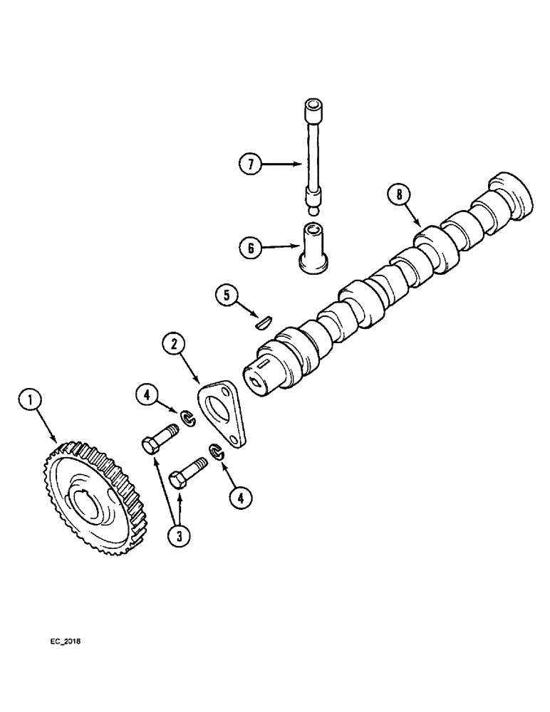 Схема запчастей Case IH 3220 - (2-060) - CAMSHAFT, (3220) (02) - ENGINE