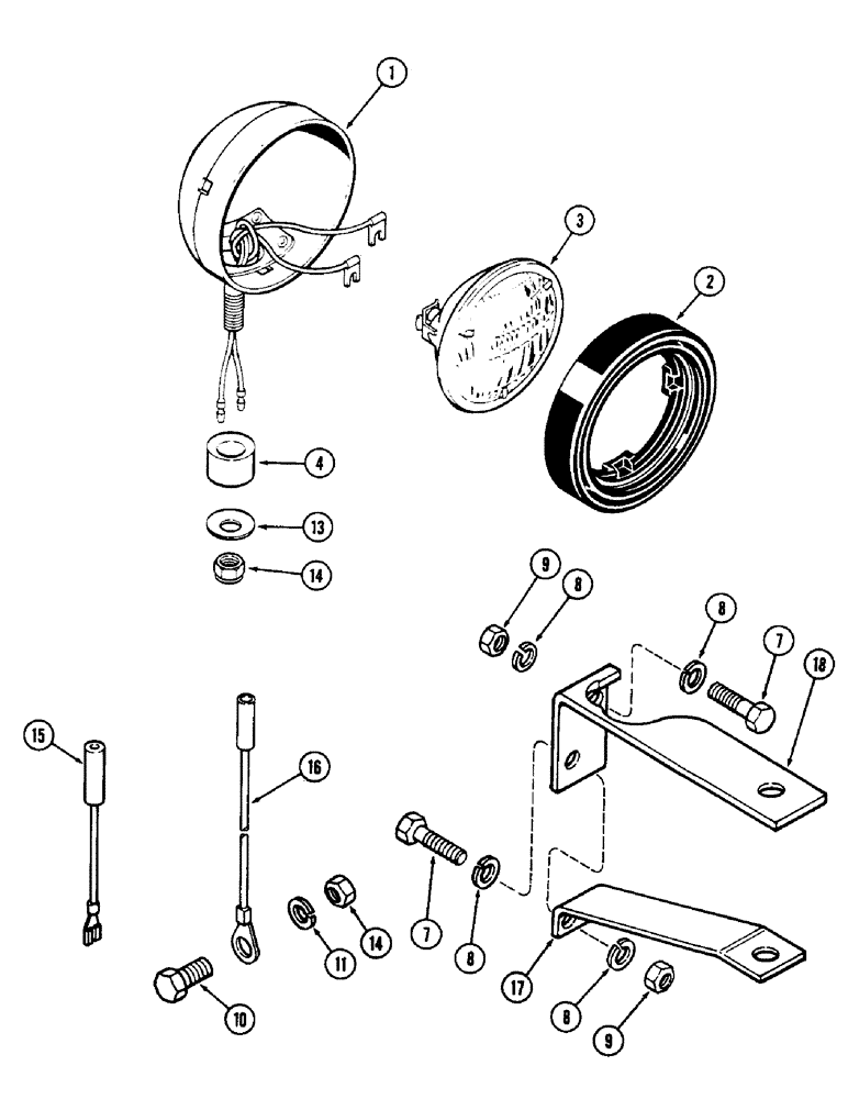 Схема запчастей Case IH 1690 - (S08-1) - LOWER FLOOD LAMP ATTACHMENT (06) - ELECTRICAL SYSTEMS