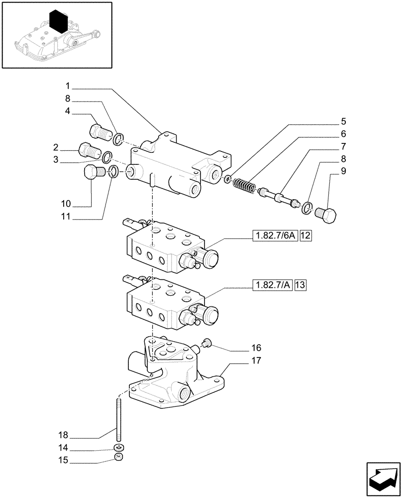 Схема запчастей Case IH JX1070C - (1.82.7/07[01]) - (VAR.136) 2 REMOTE VALVES FOR EDC - CONTROL VALVES - C5484 (07) - HYDRAULIC SYSTEM