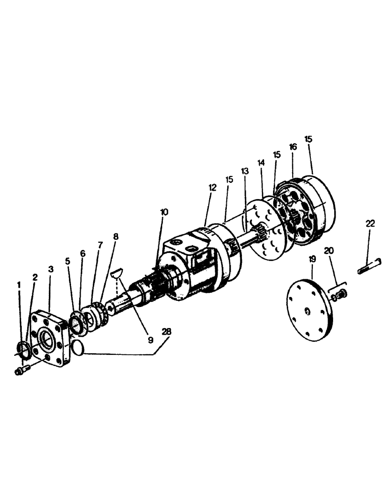 Схема запчастей Case IH 7700 - (B03-08) - HYDRAULIC MOTOR, S CHAR-LYNN, 22.6 CUBIC INCHES Hydraulic Components & Circuits