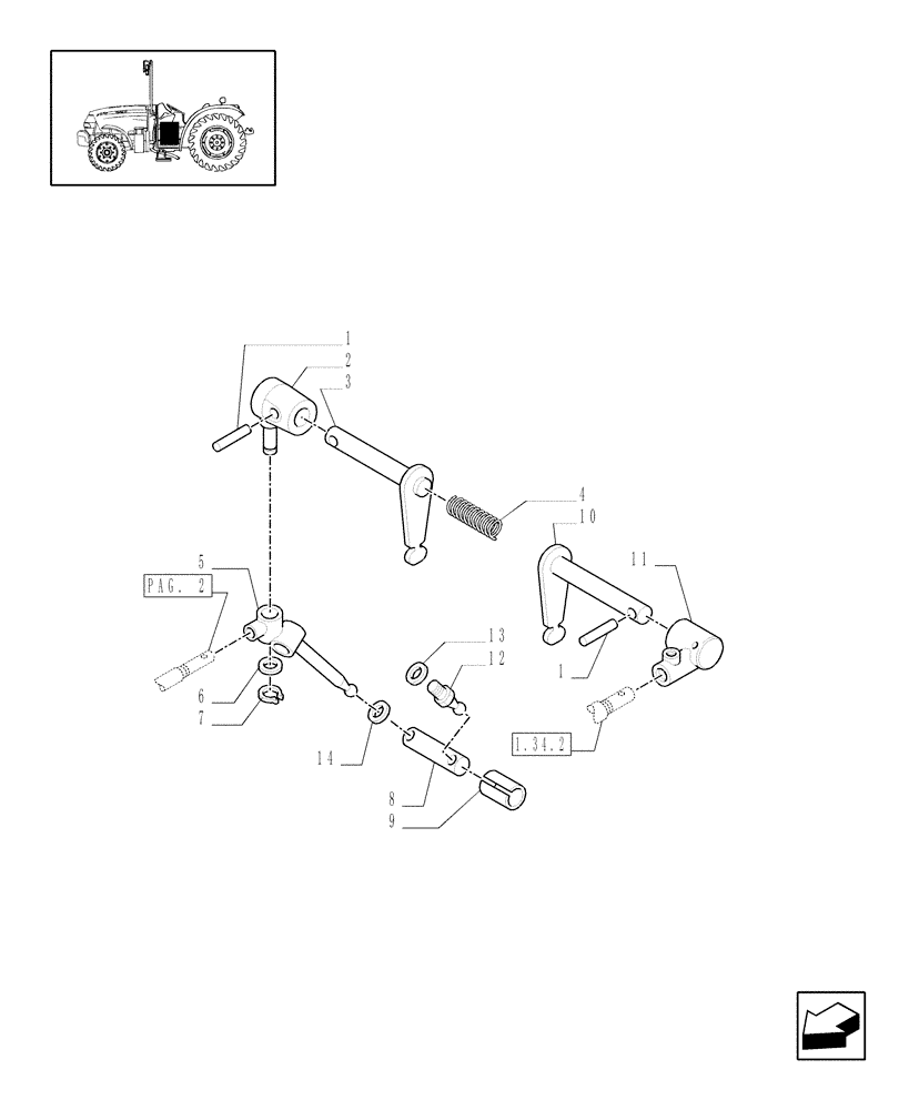 Схема запчастей Case IH JX1075N - (1.29.1[01]) - TRANSMISSION EXTERNAL SHIFTING CONTROLS (03) - TRANSMISSION