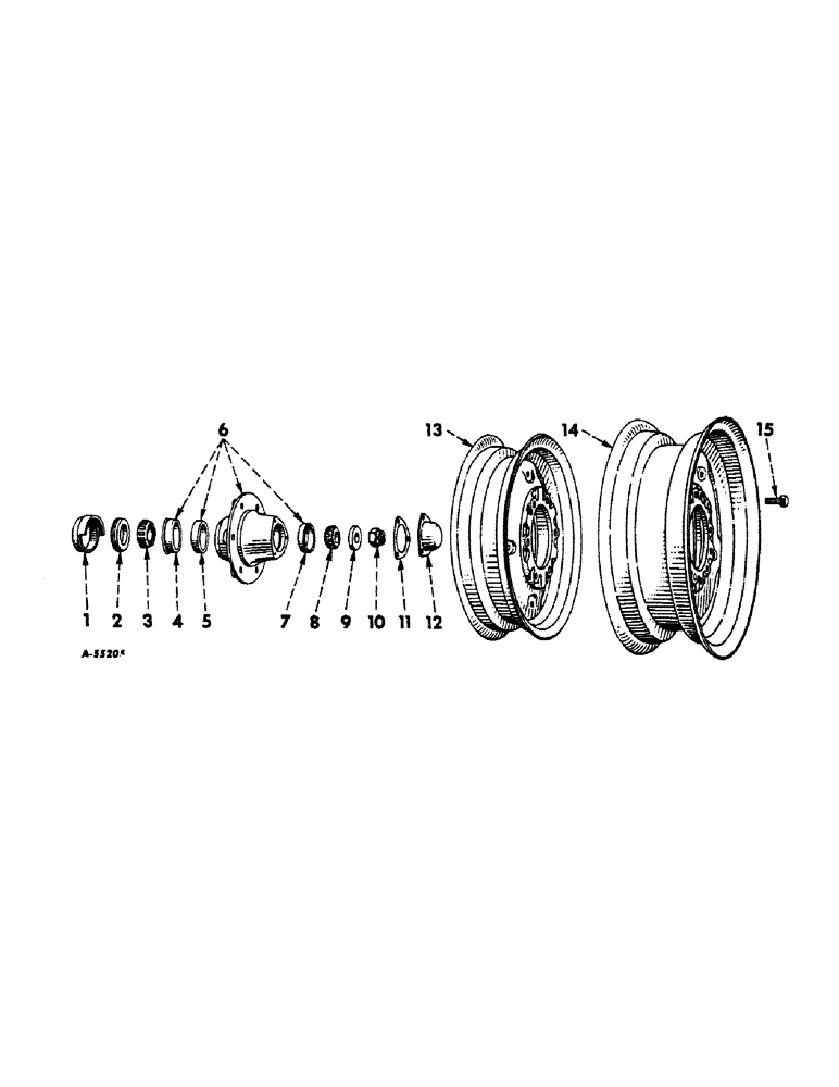 Схема запчастей Case IH 560 - (197) - WHEELS, FRONT WHEELS, PNEUMATIC TIRES, 560 SERIES (11) - WHEELS