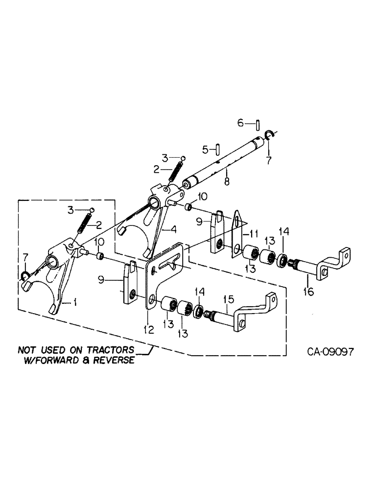 Схема запчастей Case IH 484 - (07-28) - DRIVE TRAIN, GEAR SHIFT MECHANISM, RANGE TRANSMISSION, H PATTERN SHIFT, TRACTORS W/S/N 10139 & ABOVE (04) - Drive Train