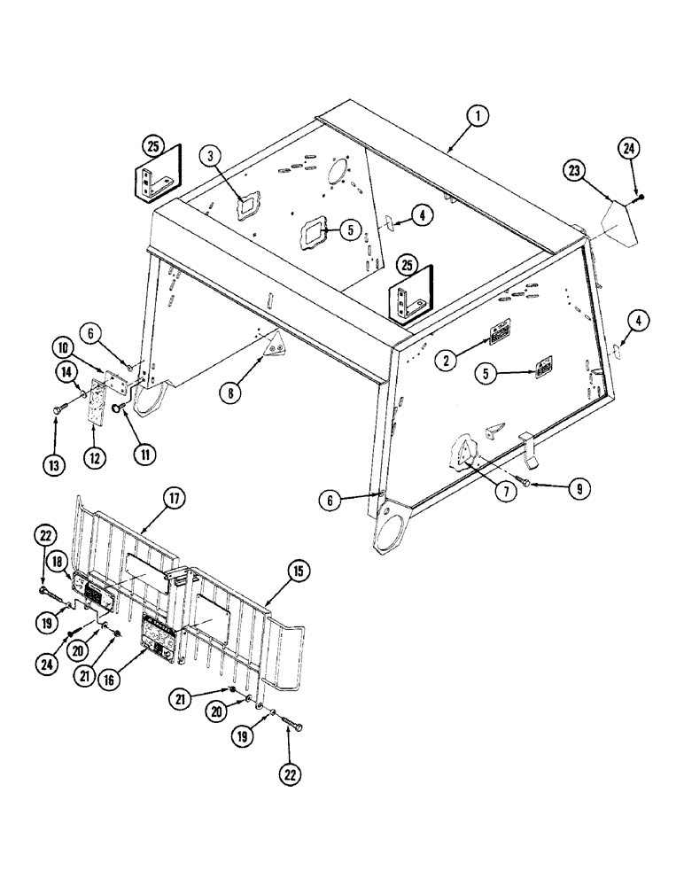 Схема запчастей Case IH 3450 - (28) - TAILGATE FRAME 