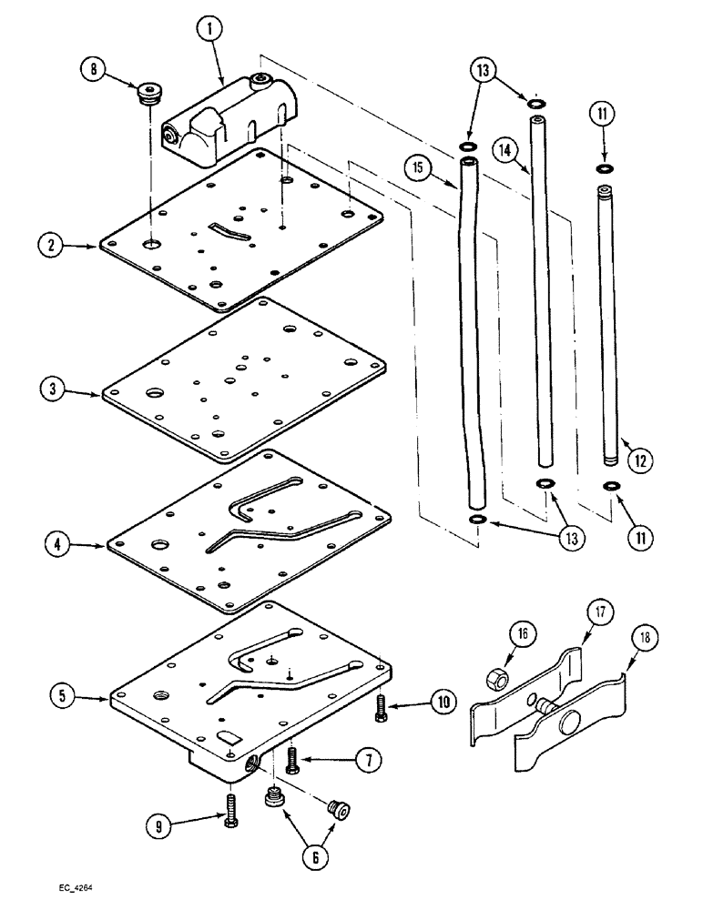 Схема запчастей Case IH 4240 - (8-14) - REGULATOR VALVE MOUNTING PLATE, FORWARD AND REVERSE (08) - HYDRAULICS