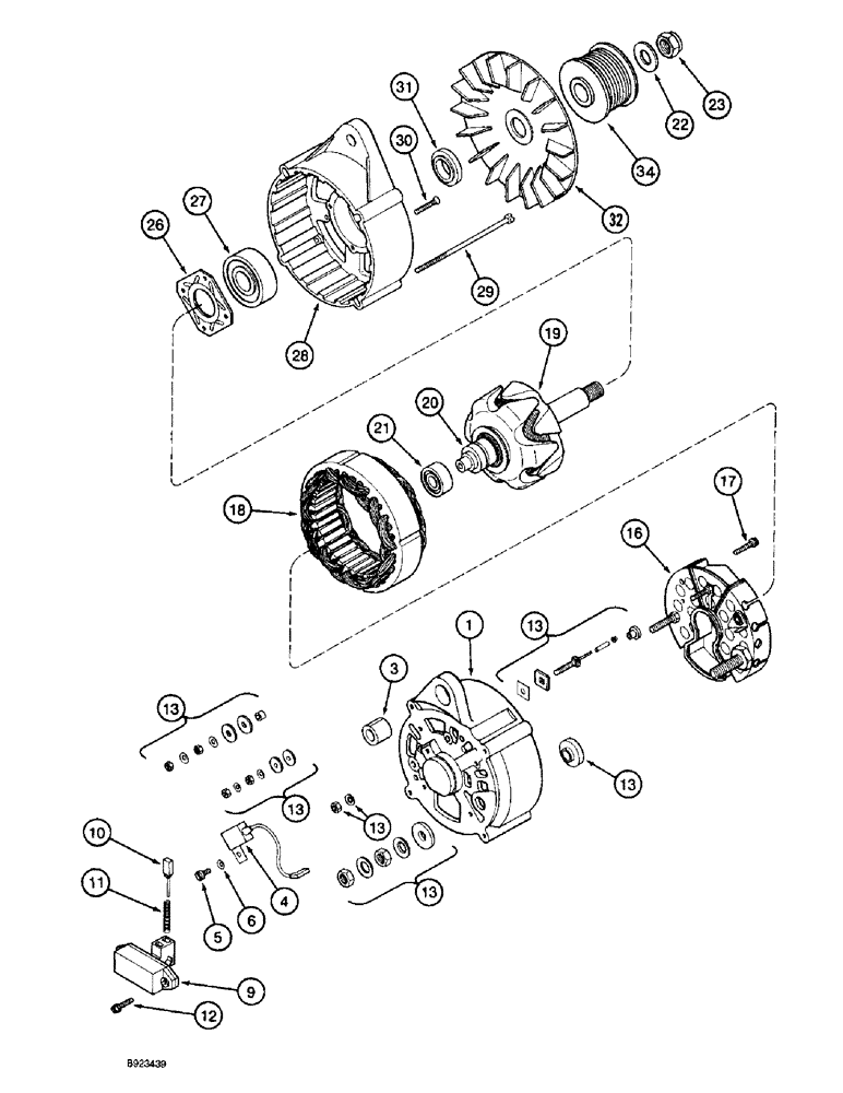 Схема запчастей Case IH 2055 - (4-38) - ALTERNATOR ASSEMBLY, 110 AMPERE (06) - ELECTRICAL SYSTEMS