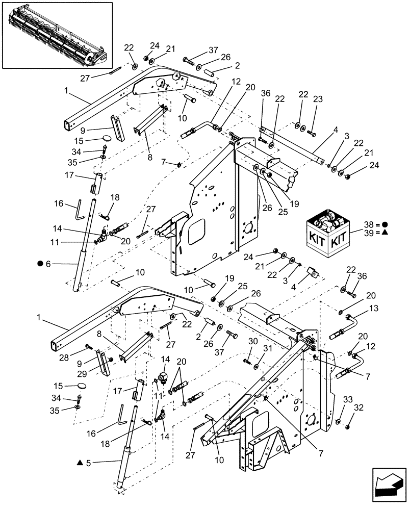 Схема запчастей Case IH 2010 - (20.07.04[2]) - HYDRAULICS, ARM LIFT, 20 & 25 FT PIN CBJ020205 AND AFTER {30 FT PIN CBJ020205 TO CBJ201301} (35) - HYDRAULIC SYSTEMS