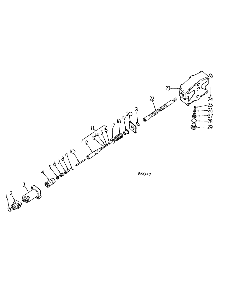 Схема запчастей Case IH 484 - (10-22) - HYDRAULICS, SINGLE AUXILIARY HYDRAULIC VALVE (07) - HYDRAULICS