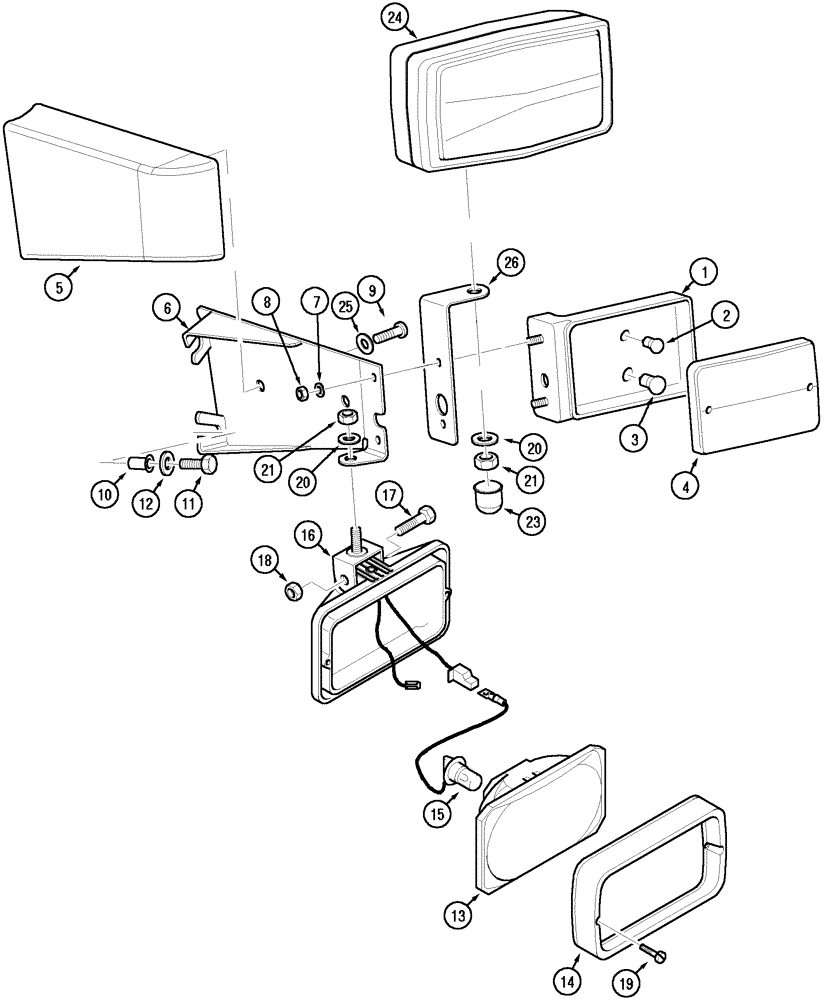 Схема запчастей Case IH MX80C - (04-27) - LAMPS - FLASH AND POSITION, EUROPE ONLY (04) - ELECTRICAL SYSTEMS