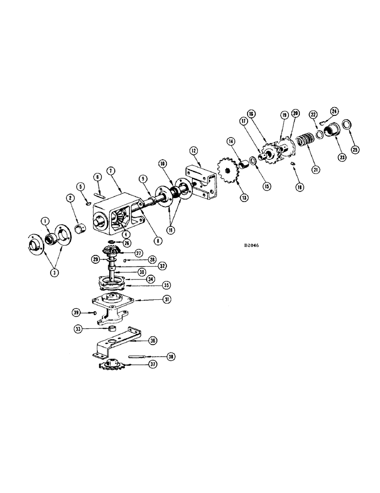 Схема запчастей Case IH F345 - (34) - L. H. JACKSHAFT AND JUMP CLUTCH (58) - ATTACHMENTS/HEADERS