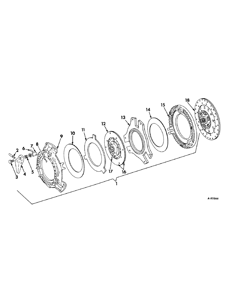 Схема запчастей Case IH 2424 - (082) - CLUTCH, DUAL CLUTCH, TRACTORS WITH CONSTANT RUNNING PTO (03.1) - CLUTCH