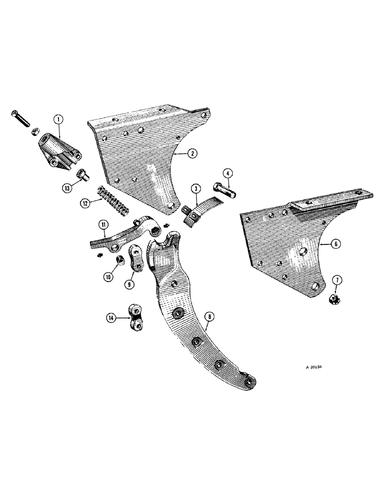 Схема запчастей Case IH MA - (26) - BEAM BRACKETS AND TRIP STANDARDS, MTA THREE BOTTOM, 12 INCH 