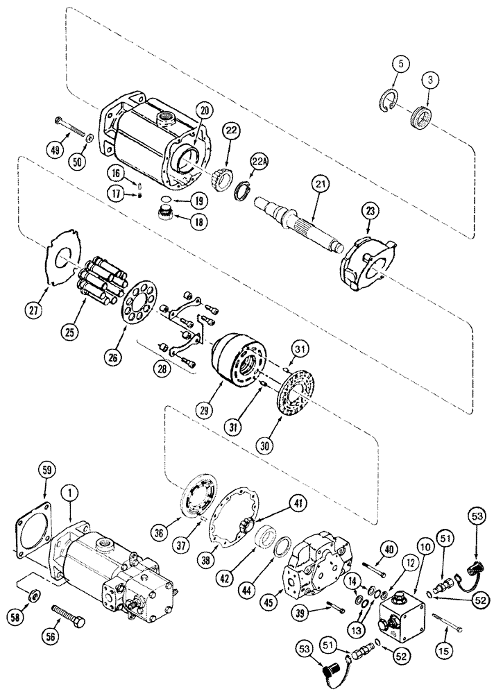 Схема запчастей Case IH 2555 - (06-13) - MOTOR ASSY - HYDROSTATIC - SINGLE SPEED (03) - POWER TRAIN